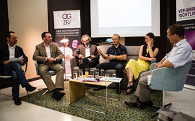 Die erste Podiumsdiskussion der Reihe QG Talk